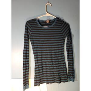 Planet Gold Womens Striped Long Sleeve Shirt Size M